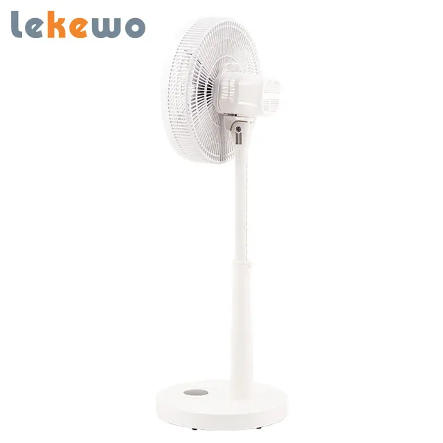 Trung quốc trắng LED Báo Chí chuyển đổi thường vụ Fan nhựa dao động bệ xoay làm mát không khí 14 inch đứng Fan