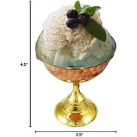 PARIJAT Bol de tasse de crème glacée en acier inoxydable en cuivre artisanal avec support Vaisselle élégante pour desserts et décorations de fête
