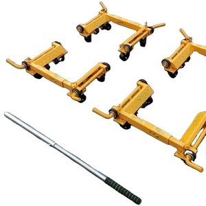 Chariot de manutention robuste à levier avec système de roues universelles pour garage, atelier et déplacement d'obstacles en voie de circulation. - Product Image 4