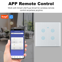 Interrupteurs intelligents à écran tactile en verre trempé ECO-NEWLEAF 1/2/3/4 voies, application Smart Life, contrôle sans fil Zigbee/WIFI, 10A, garantie 1 an