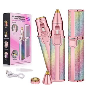 Tondeuse à sourcils et rasoir épilatoire 2-en-1 rechargeable pour femme, au design irisé moulé par injection, avec fonction de lèvres stylisantes - Product Image 2