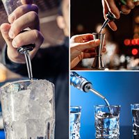 Distributeur de bouteilles en métal de bec verseur en acier inoxydable de haute qualité pour liqueur vin verseur de vitesse d'huile d'olive pour outil de barre