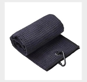 Toalla de golf de microfibra tejida personalizada de gran venta, de secado rápido, ecológica, de color sólido, para limpieza de pelotas de golf y cepillado deportivo - Product Image 4