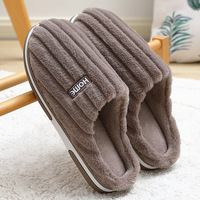 Chaussons d'intérieur en coton pour hommes, grande taille, avec massage lumineux, à bout fermé