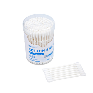 Bâtonnets de coton pour bébé, coton de haute qualité, 100 pièces/boîte, double tête ronde, bâtonnets de coton en papier, coton-tige avec boîte ronde - Product Image 5