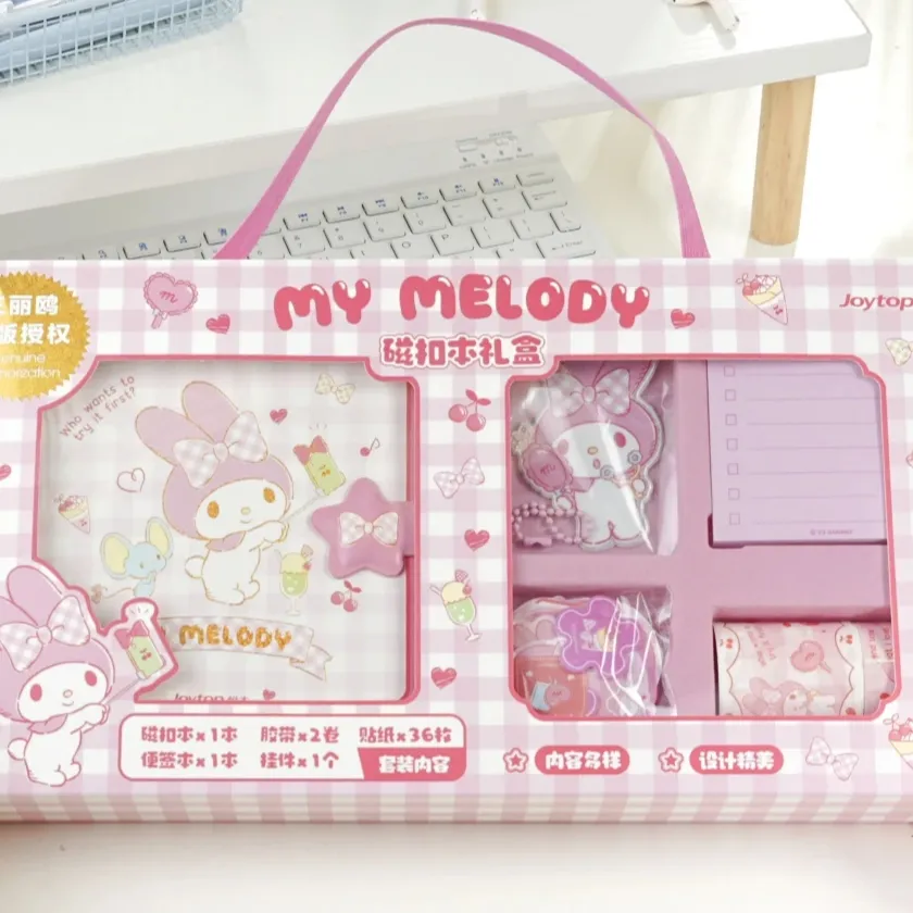 Joytop SR 100980-3 atacado Sanrio Melody Maravilhoso Kawaii Caderno Magnético Todos os dias caixa de presente conjunto com fita adesiva