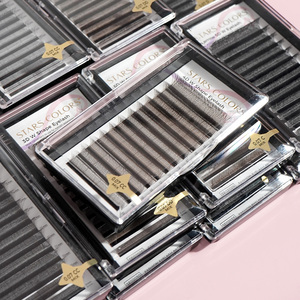 STARSCOLORS YY W Extensions de cils WYY 0.07mm Cils entrecroisés Noir mat Brun Éventail étroit large Tresses de cils en trèfle Plateaux de cils Cils - Product Image 1