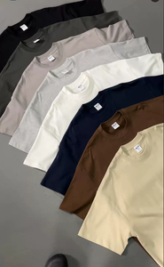 T-shirt Homme Oversize Coupe Boxy Longueur Standard 100% Coton Lavé Uni Grammage Lourd 275GSM Épaules Tombantes Style Urbain - Product Image 3