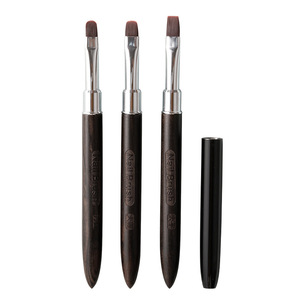 Large Flat Head Gel Nail Art Brush Nylon Bristle Wooden Handle with Lid Acrylic <b>Builder</b> Gel Manicure Salon Nail Painting Tool - Product Image 1