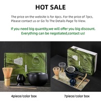 MS01 Kit de fouet à matcha en bambou personnalisé 4/7 pièces pour thé Matcha Ensemble de fouet et bols à matcha traditionnels