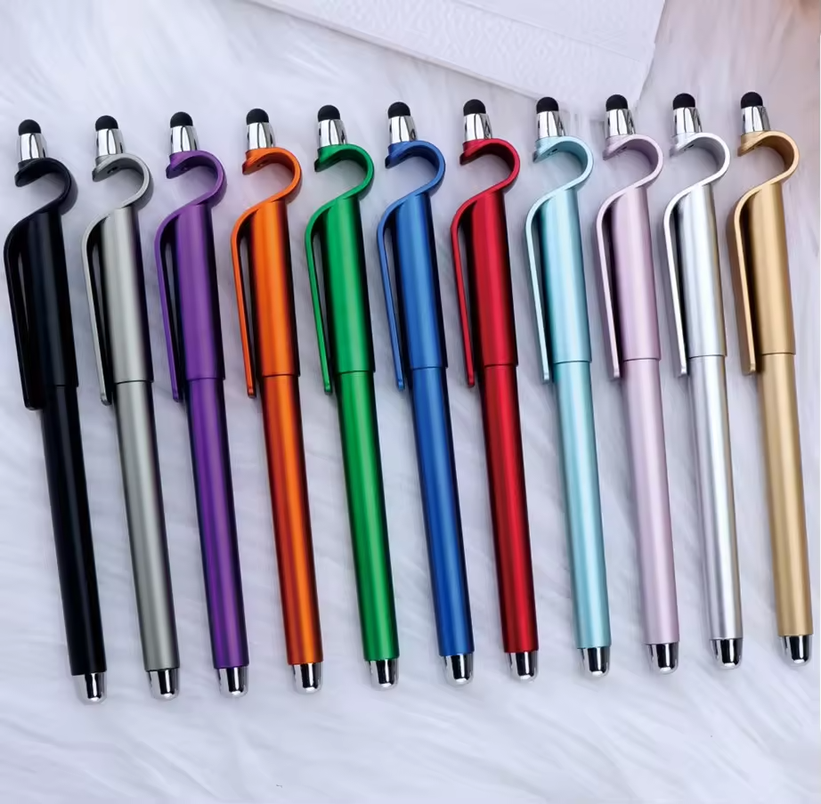 Multi Function Mobile Phone Stand Touch Screen Pen Custom LOGO Advertising Promotional Pens Stationery Touch Stylus Gel Ink Pens
