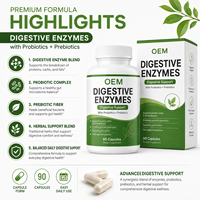 Complexe multi-enzymes végétal avec souches probiotiques et capsules d'inuline prébiotique pour soutenir l'absorption des nutriments