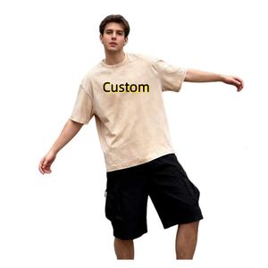 TKAN97D T-shirt vintage 100% coton surdimensionné pour hommes, avec logo vierge imprimé en soie solide et personnalisé - Product Image 1