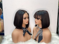 10 pouces 2X6 Lace Front Perruque de cheveux humains vietnamiens Bob avec tressage d'expression et pré-étiré