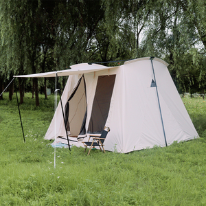 Cotton Canvas Two Bedrooms Four-Season Waterproof Quick-Opening Luxury Camping <b>Tent</b> for Family Safari Glamping Outdoors <b>Tent</b> - Product Image 1