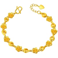 Bracelet plaqué or Dubai pour femmes, variété de modèles fins, longue durée, fleurs incolores, plaqué or