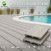 Papan Lantai Komposit WPC Profil M Anti Selip 3D Embossed untuk Proyek Lantai Luar Ruangan, Taman, Kolam Renang, dan Jalan Setapak