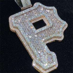 <span class=keywords><strong>Pendentif</strong></span> en <span class=keywords><strong>argent</strong></span> 925 avec chaîne en diamant, <span class=keywords><strong>personnalisé</strong></span> avec un nom, lettre VVS, moissanite, bijoux pour hommes, testeur de diamant, glacé, hip hop - Product Image 3