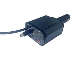 顶级汽车充电器适配器120瓦快速充电USB C型快速充电器电缆，带可伸缩线，适用于苹果星空灯 - Product Image 1