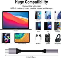 Adaptador USB Tipo-C a Conector Hembra de 3.5mm para Auriculares con Salida DC y Protección OTP para iPad/Tabletas y Teléfonos Inteligentes