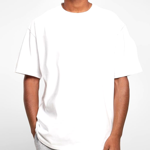 Camiseta de Algodón 100% de Alta Calidad, Fabricante de Camisetas de Cuello Redondo y Hombros Caídos, Camisetas Extra Grandes Lisas - Product Image 1