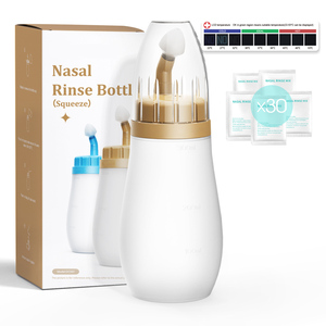 Lave-nez en silicone personnalisé en usine, irrigateur nasal manuel, nettoyeur nasal 300 ml, bouteille de lavage nasal pour la maison et les voyages - Product Image 1
