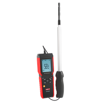 UNI-T UT362H Hot Wire Anemometer Temperature Instrument 99 Data Storage 0 30.0m/s 0 999900CFM 0 40℃ Language Options EN FR