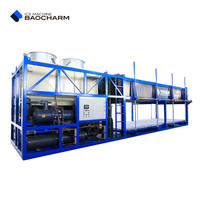 Machine à glaçons industrielle à refroidissement par eau, production de 10 tonnes par jour, 10 kg par bloc de glace, avec système de refroidissement direct