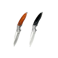 Damascus-patroon outdoor campingmes multifunctioneel draagbaar opvouwbaar mini fruitmes roestvrijstalen lemmet hout DIY OEM