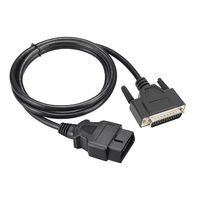 Coche personalizado 16 pines OBD2/OBD 2 macho a hembra DB25 adaptador de conector OBDII a DB 25 pines/25 pines Cable de alambre 4 pies/metro