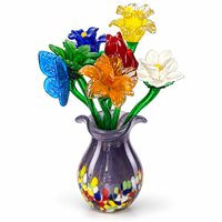 Tongkat Bunga Kaca Tiup Warna-warni, Aksen Floral Artistik Modern Mewah untuk Pengisian Vas dan Dekorasi Interior