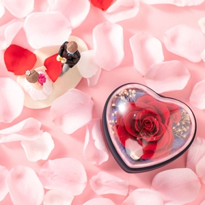Boîte à bijoux en plastique avec fleur éternelle, vente en gros Chine, emballage exquis pour bijoux, coffret cadeau avec fleur - Product Image 3