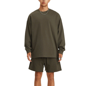 Summer Streetwear Oversize Solid Color 100%Cotton Long Sleeve <strong>T</strong>-<strong>Shirt</strong> Unisex Loose Crew Neck Tee Blank Casual <strong>T</strong> <strong>Shirts</strong> for Men - Product Image 3