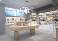 Nouveau magasin de cosmétiques personnalisé salon de beauté en bois magasin comptoir affichage table de maquillage pour les produits montrent en direct