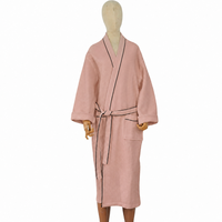 Peignoir de luxe en tissu gaufré pour hôtel et spa, style kimono, pour couple, service OEM, chaud pour motel