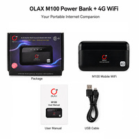 Routeur WiFi mobile OLAX M100, point d'accès 4G avec carte SIM, batterie externe 10000 mAh, 2-en-1, 300 Mbps, WiFi portable double bande 5.8G, Type-C MiFis