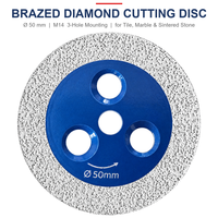 Disque de meulage diamanté 50 mm, meule diamantée à montage M14 pour meuleuse d'angle, meulage de pierre, béton, carrelage