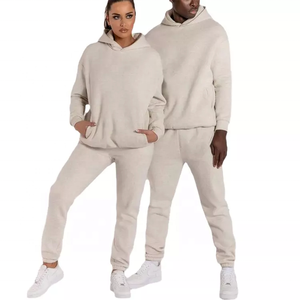 Girocollo in cotone tuta sportiva Jogger uomo <span class=keywords><strong>donna</strong></span> nero 2 pz tuta Unisex Set felpa logo personalizzato - Product Image 3