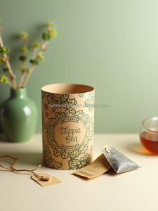 Tubo de papel Kraft ecológico personalizado, cilindro reciclable y biodegradable, embalaje de cartón para granos de té y café - Product Image 4