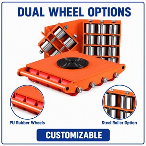 รถเข็นมือหมุนได้รอบทิศทางแบบ Heavy-Duty <span class=keywords><strong>ล้อ</strong></span>ทำจากยาง/เหล็ก สีเหลือง/แดง สำหรับเคลื่อนย้ายวัตถุ<span class=keywords><strong>หนัก</strong></span> - Product Image 4
