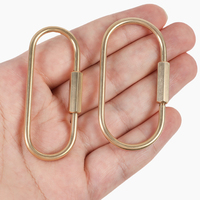 Mousqueton porte-clés en laiton avec verrouillage à vis, support durable pour clés, accessoires de porte-clés, boucle à filetage tout cuivre