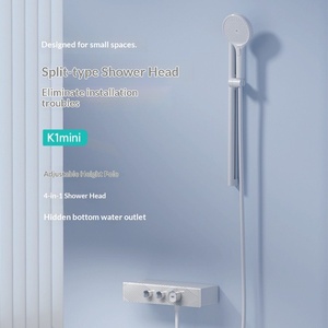 Ensemble de douche R&T K1mini avec barre coulissante, pommeau de douche mural, quatre modes de jet d'eau, grande table de rangement, usage domestique - Product Image 1