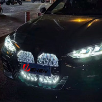 Parrilla Central Luminosa LED con Diseño de Cielo Estrellado para BMW Serie 4 G22 G26 2021-2024, Estilo Meteoro, Plástico ABS, OLIVER