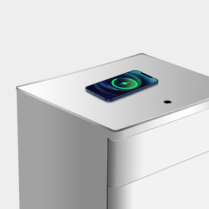 Safe <b>Bedside</b> <b>Table</b> Integrated Household All-Steel Wireless <b>Charging</b> Fingerprint Smart Multifunctional Anti-Theft Home Furniture - Product Image 4