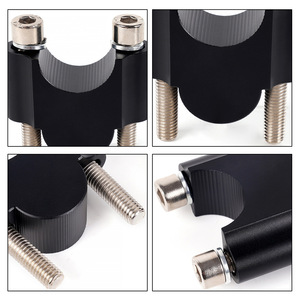 Elevadores de Manillar de Motocicleta de Aleación de Aluminio 28mm Negro Plata Par Universal Duradero Mejora Fijación - Product Image 4