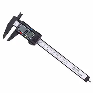 Thước Cặp Vernier 0-150Mm 6 Inch Dụng Cụ Đo Bằng Nhựa LCD Kỹ Thuật Số Thước Đo Bằng Sợi Carbon Điện Tử Thước Đo Micromet