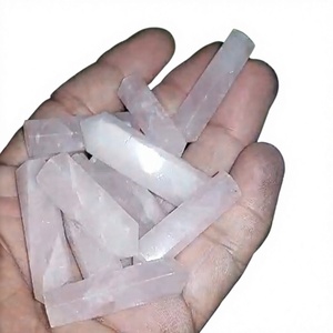 Piedras Preciosas Sueltas de Cuarzo Rosa Natural, Corte Baguette Cónico, Pulimentadas para Joyería - Product Image 1