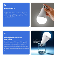Ampoule LED d'urgence rechargeable 12W 750lm haute luminosité, culot B22/E27 pour usage résidentiel