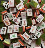 Set Mahjong Amerika 4-Lapisan PMMA Akrilik Langsung dari Pabrik, Cetak UV Kustom Motif Leopard Panda Burung Joker
