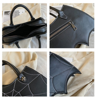 Sac à bandoulière imperméable personnalisé avec logo, style gothique, toile d'araignée, sac alien, décoration brodée de forme spéciale